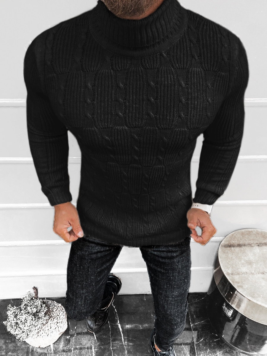 SWETER MĘSKI GOLF CZARNY OZONEE L/2665 - Ozonee