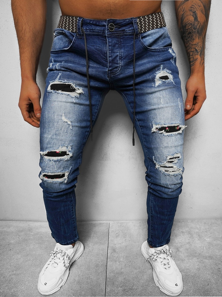 SPODNIE JEANSOWE MĘSKIE NIEBIESKIE OZONEE NB/MP0026B - Ozonee