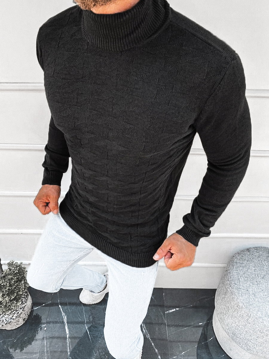 SWETER MĘSKI GOLF CZARNY OZONEE L/2491 - Ozonee