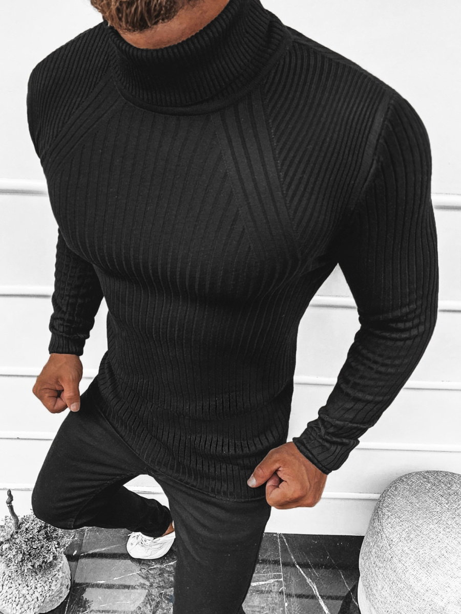 SWETER MĘSKI GOLF CZARNY OZONEE L/2533 - Ozonee