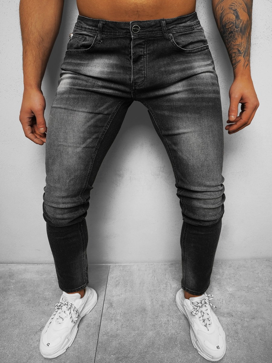 SPODNIE JEANSOWE MĘSKIE CZARNE OZONEE NB/MP0019N - Ozonee