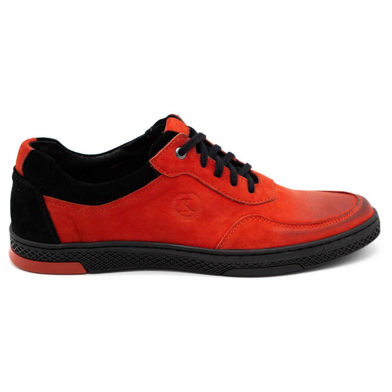 Buty męskie skórzane casual 918K czerwone - Komodo