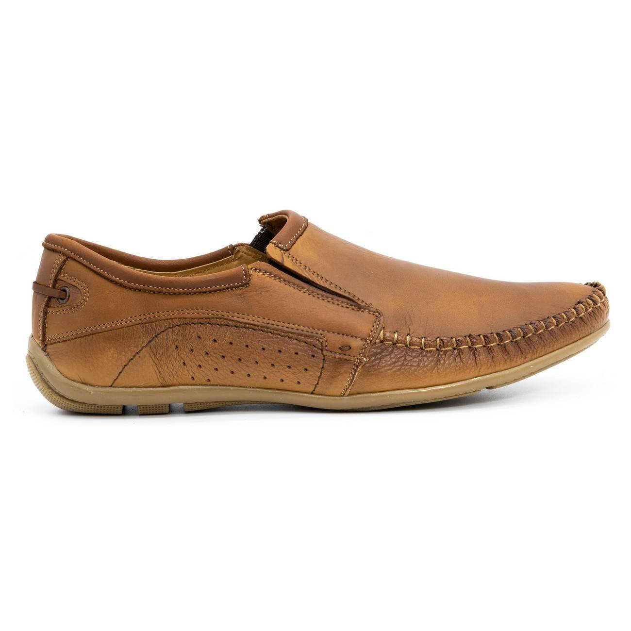 Mokasyny męskie skórzane 4206 brązowe - Buty Olivier
