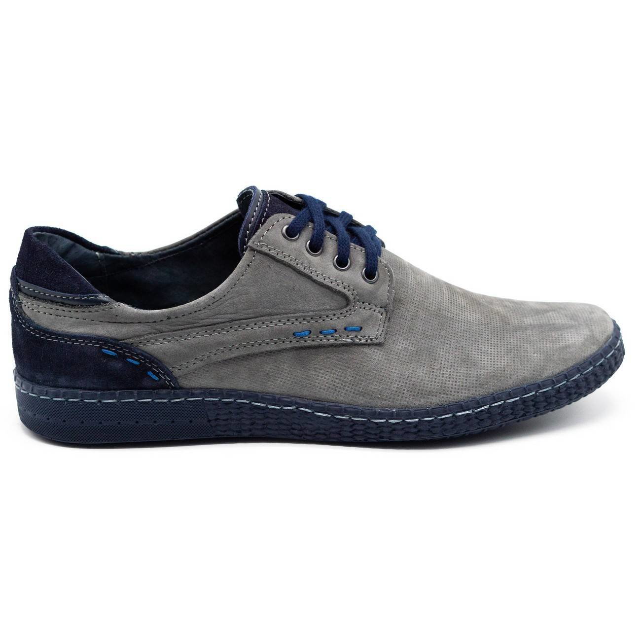 Buty męskie skórzane Casual 848 szare - Komodo