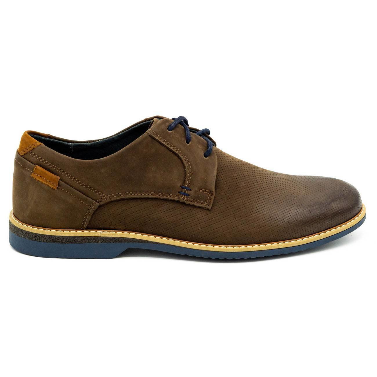 Buty męskie skórzane casual 859L brązowe - Komodo