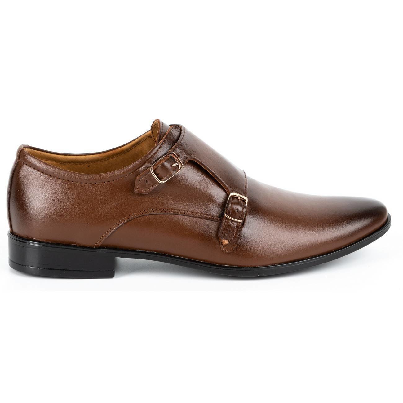 Skórzane buty wizytowe Monki 287LU brązowe - Buty Olivier