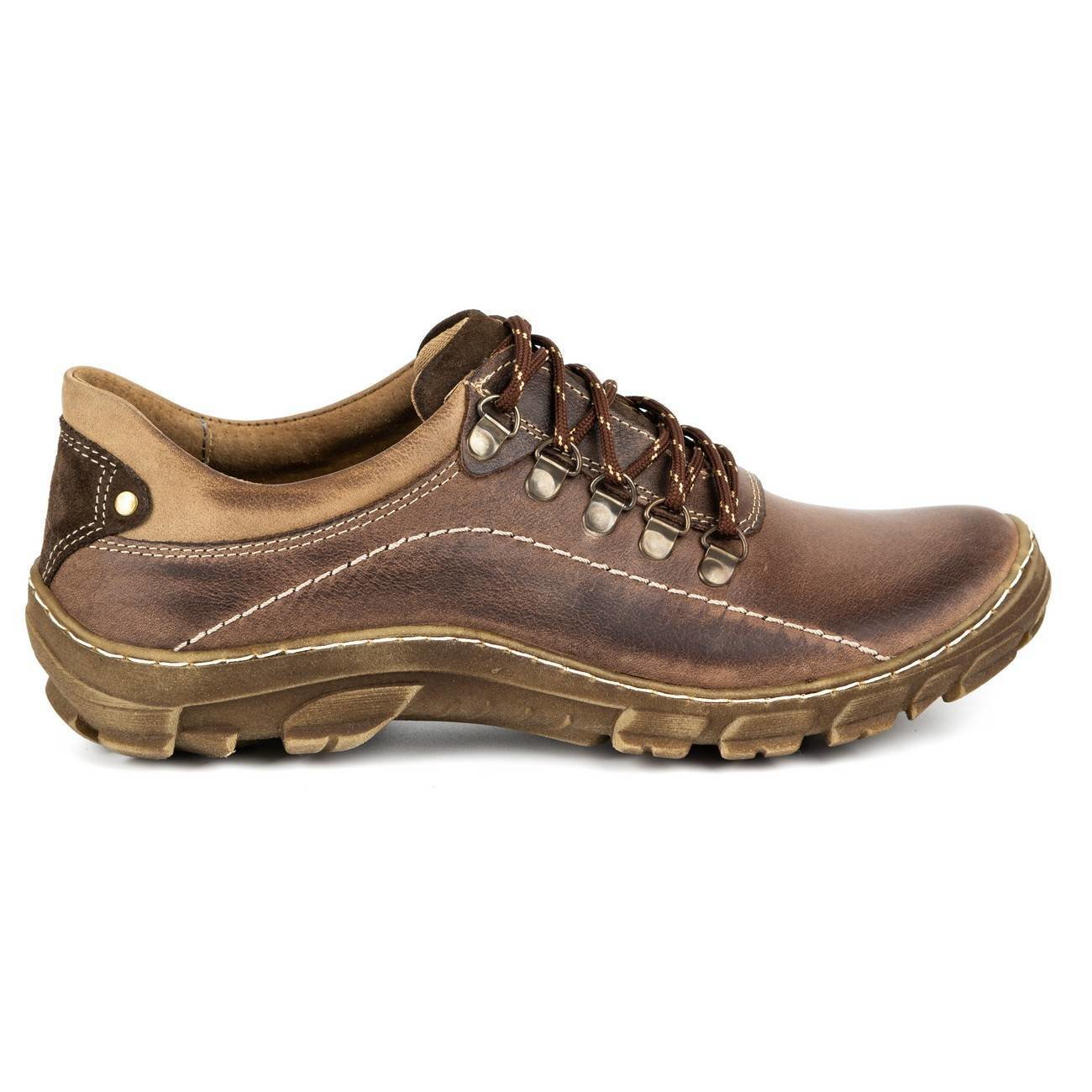 Buty trekkingowe męskie skóra 700 brązowe - Komodo