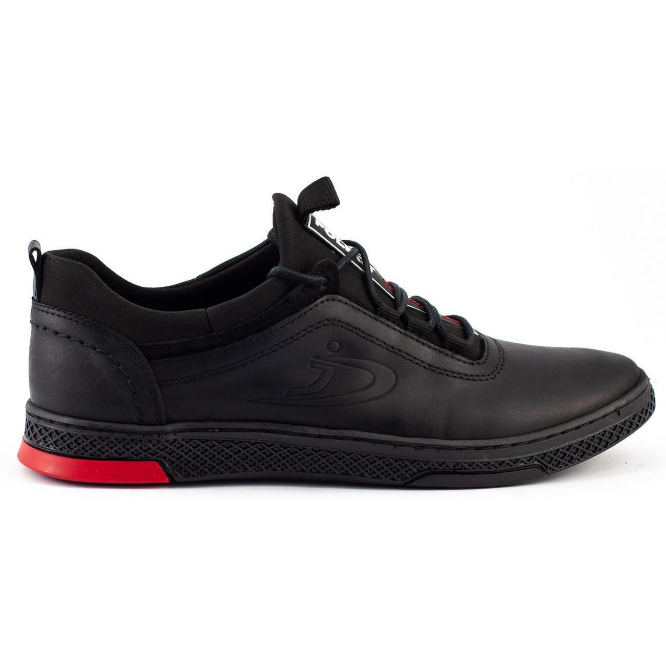 Buty męskie skórzane casual K24 czarne - Polbut