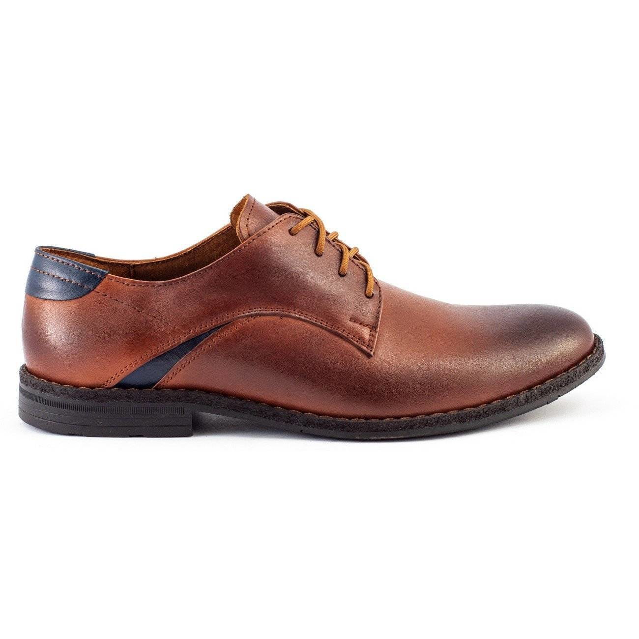 Eleganckie buty męskie 253LU brązowe - Buty Olivier