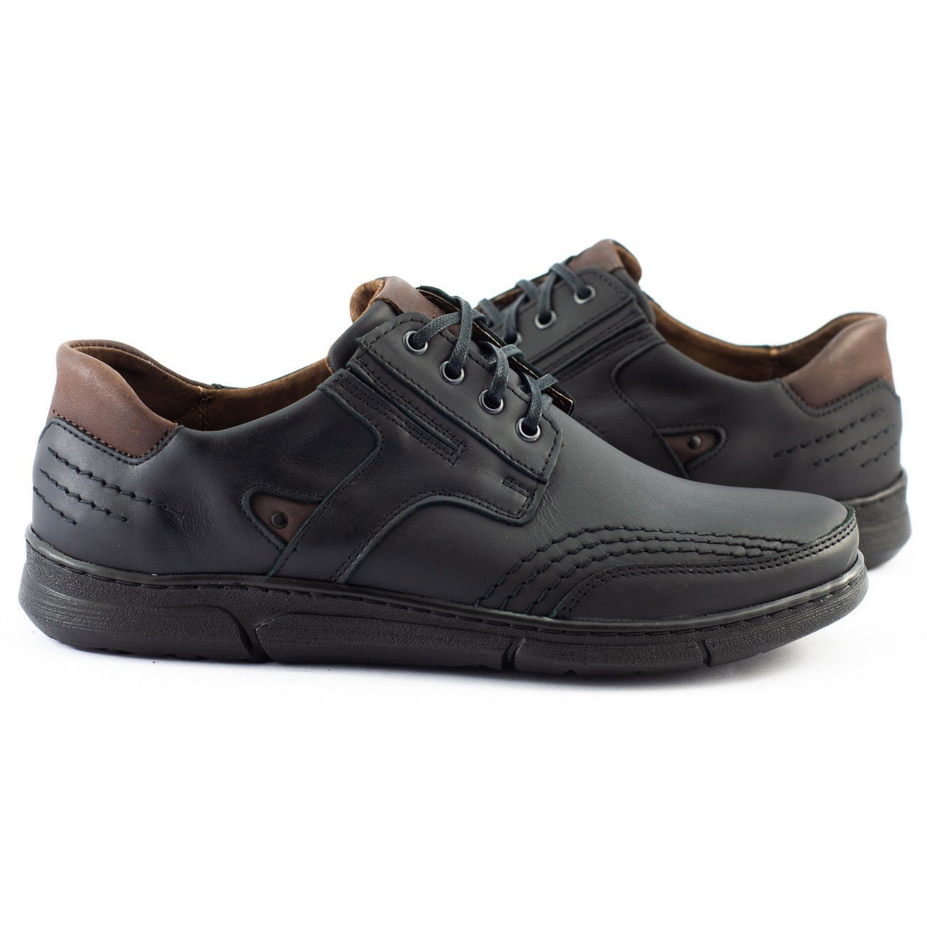 Buty męskie casual J55 czarne - Polbut