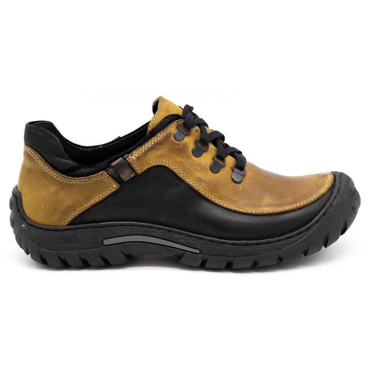 Buty męskie trekkingowe skóra 917K żółte - Komodo