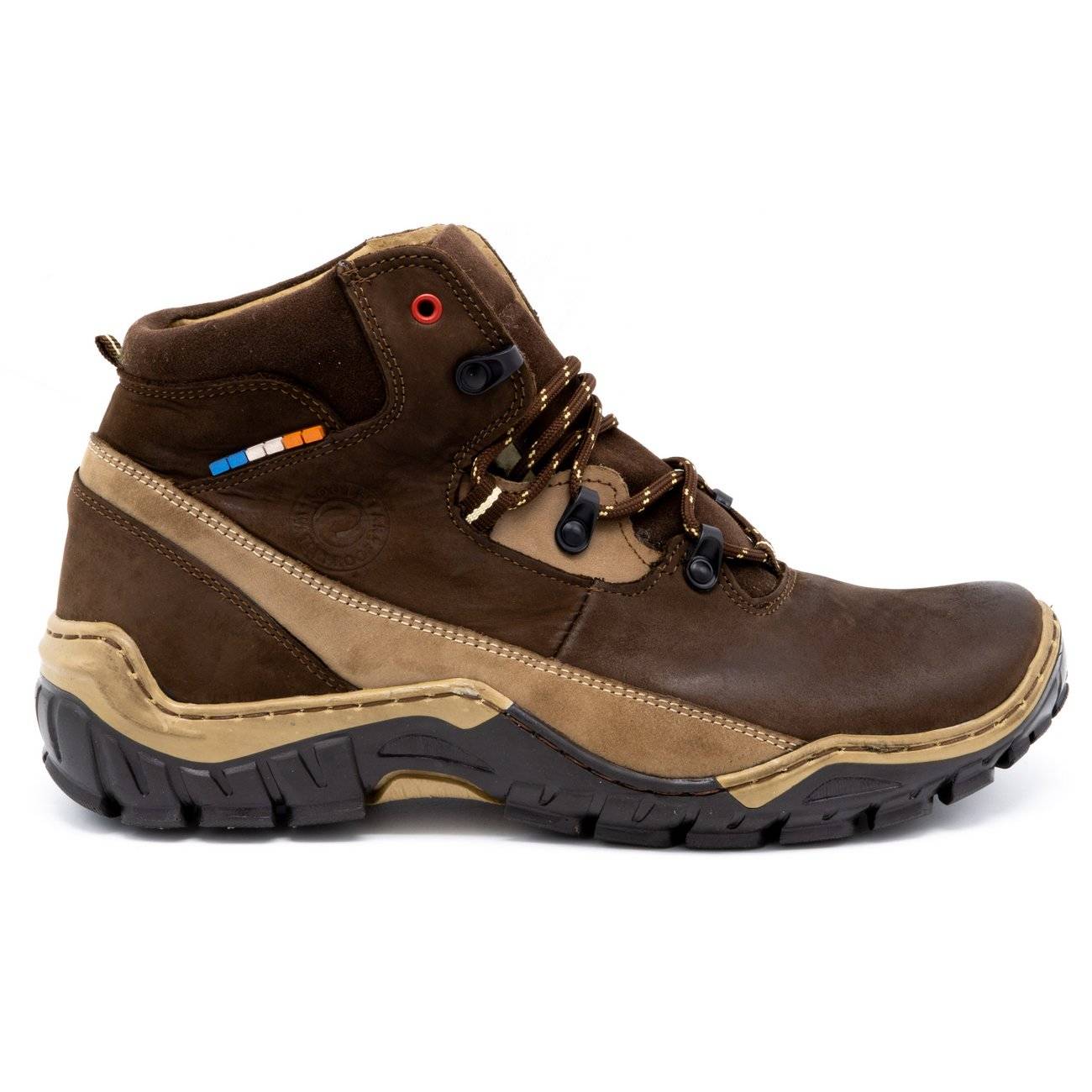 Buty męskie skórzane zimowe 134GT brązowe - Buty Olivier