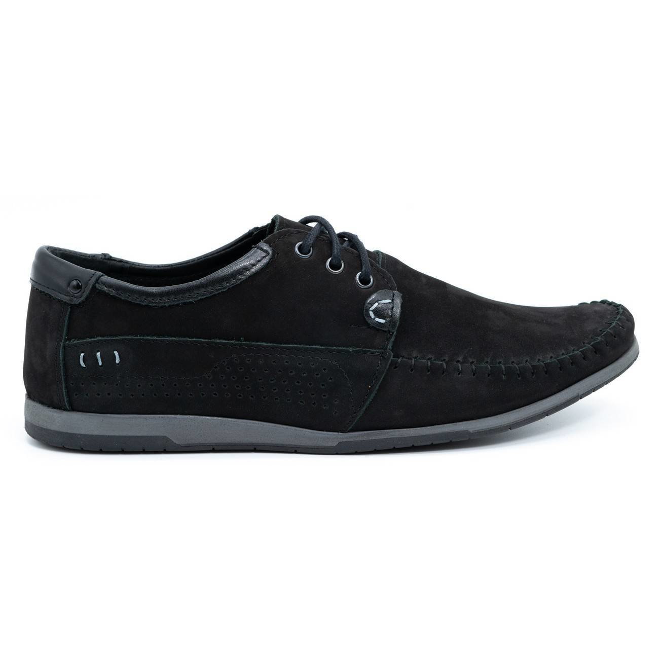 Buty Męskie skórzane mokasyny 875 czarny nubuk - Komodo