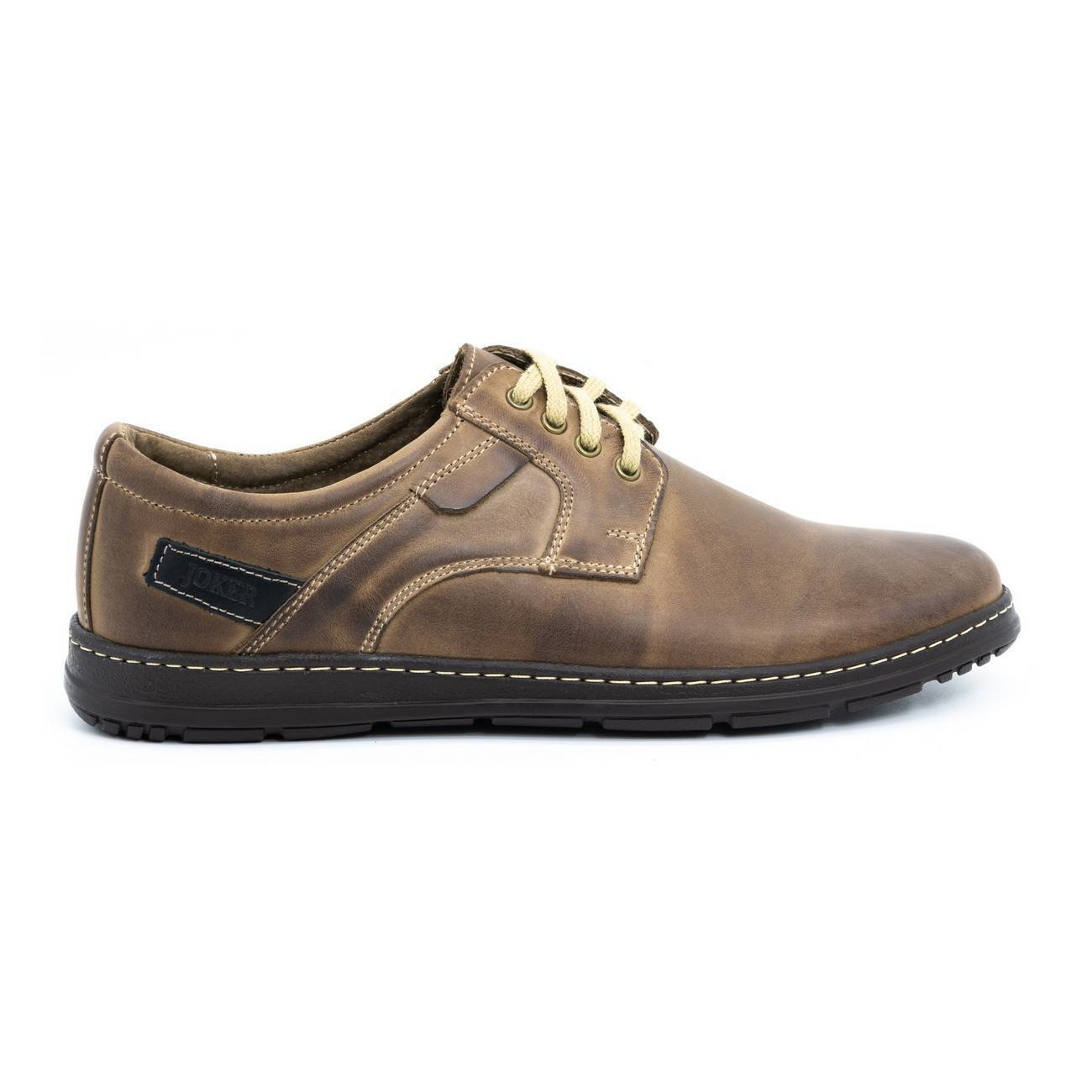Buty męskie skórzane 536J brązowe - Joker