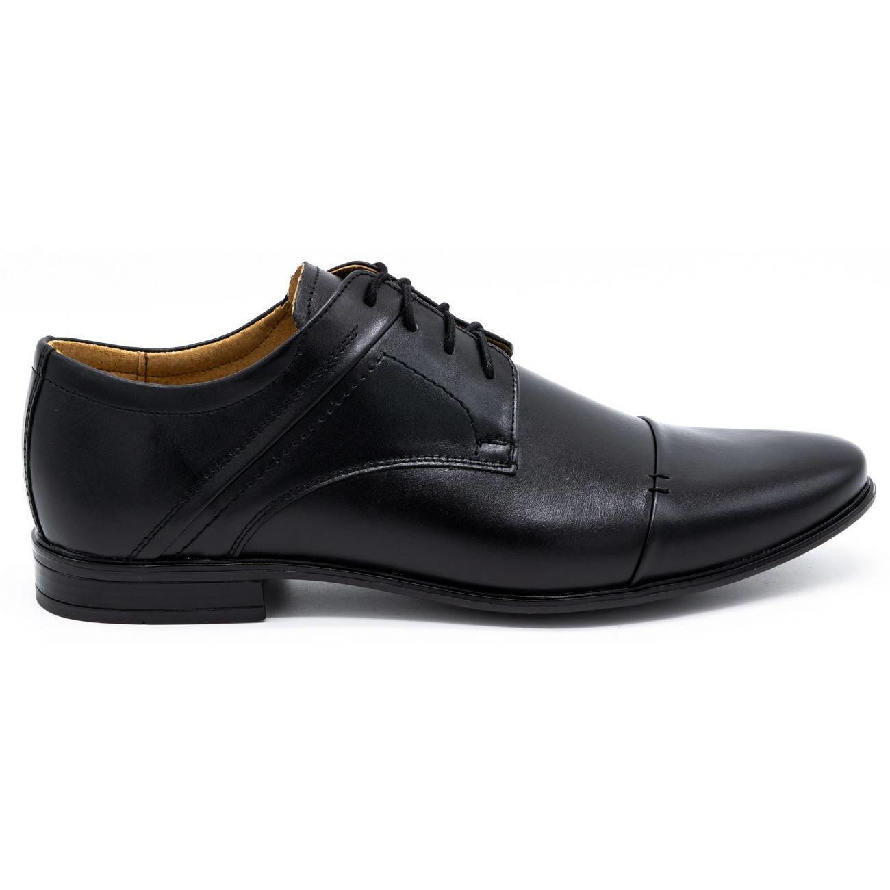 Buty męskie skóra wizytowe 711ACT czarne - Buty Olivier
