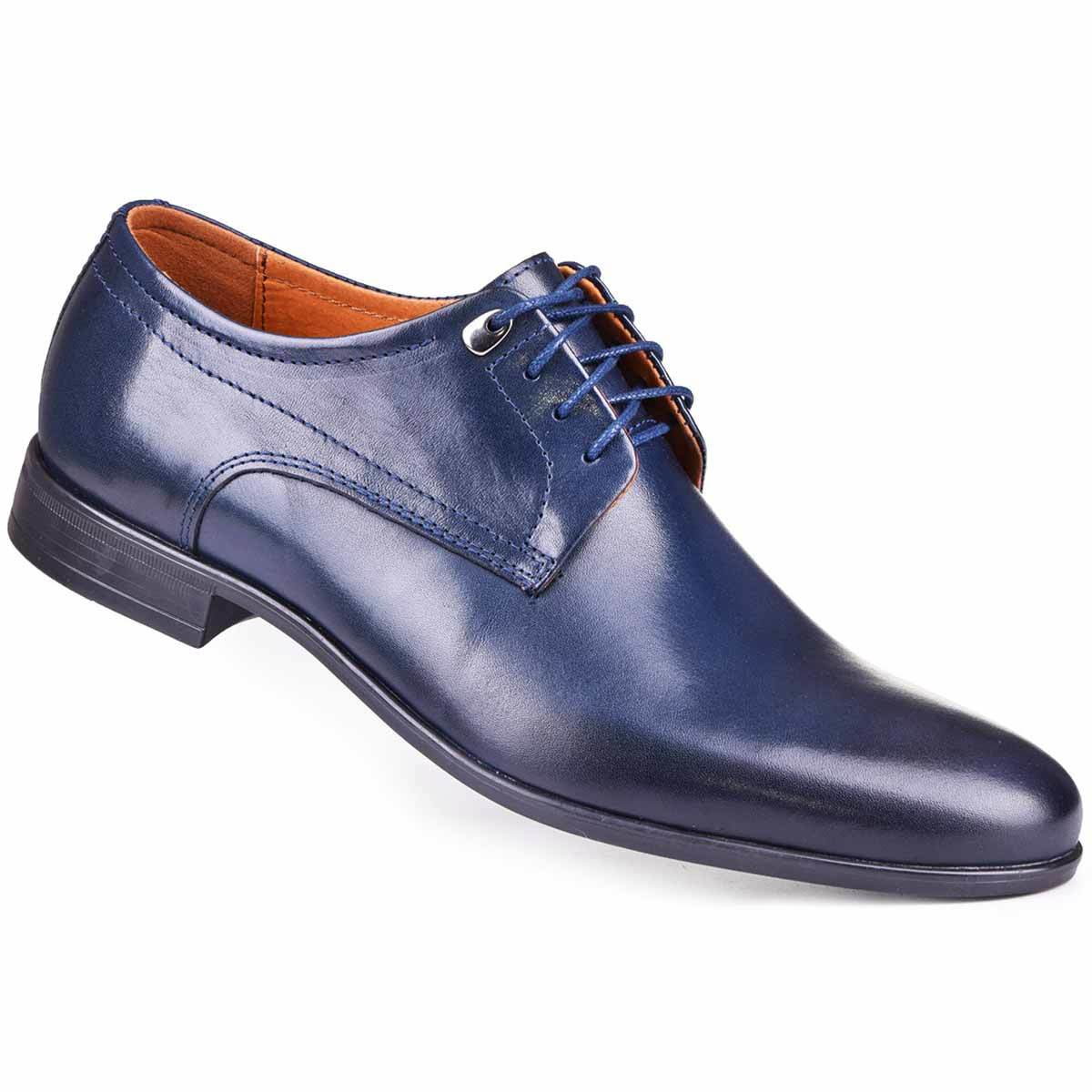 Buty męskie wizytowe 334/54 granatowe - KAMPOL