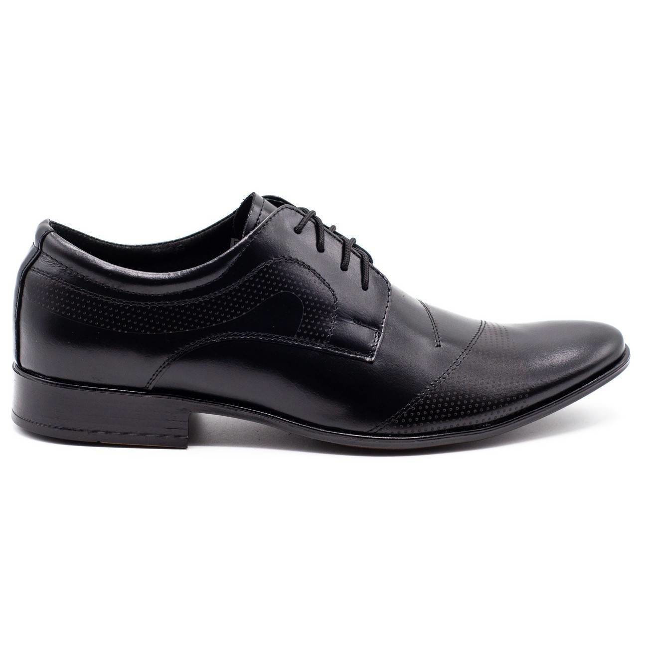 Buty męskie skórzane wizytowe L5 czarne - Buty Olivier