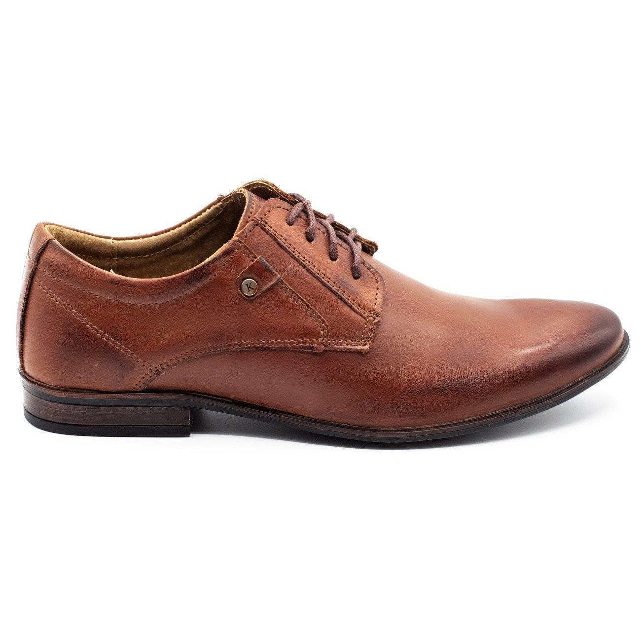 Buty męskie skórzane wizytowe 850 brązowe - Komodo