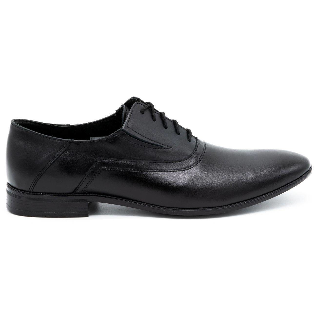 Buty męskie skórzane wizytowe 291 czarne - Buty Olivier
