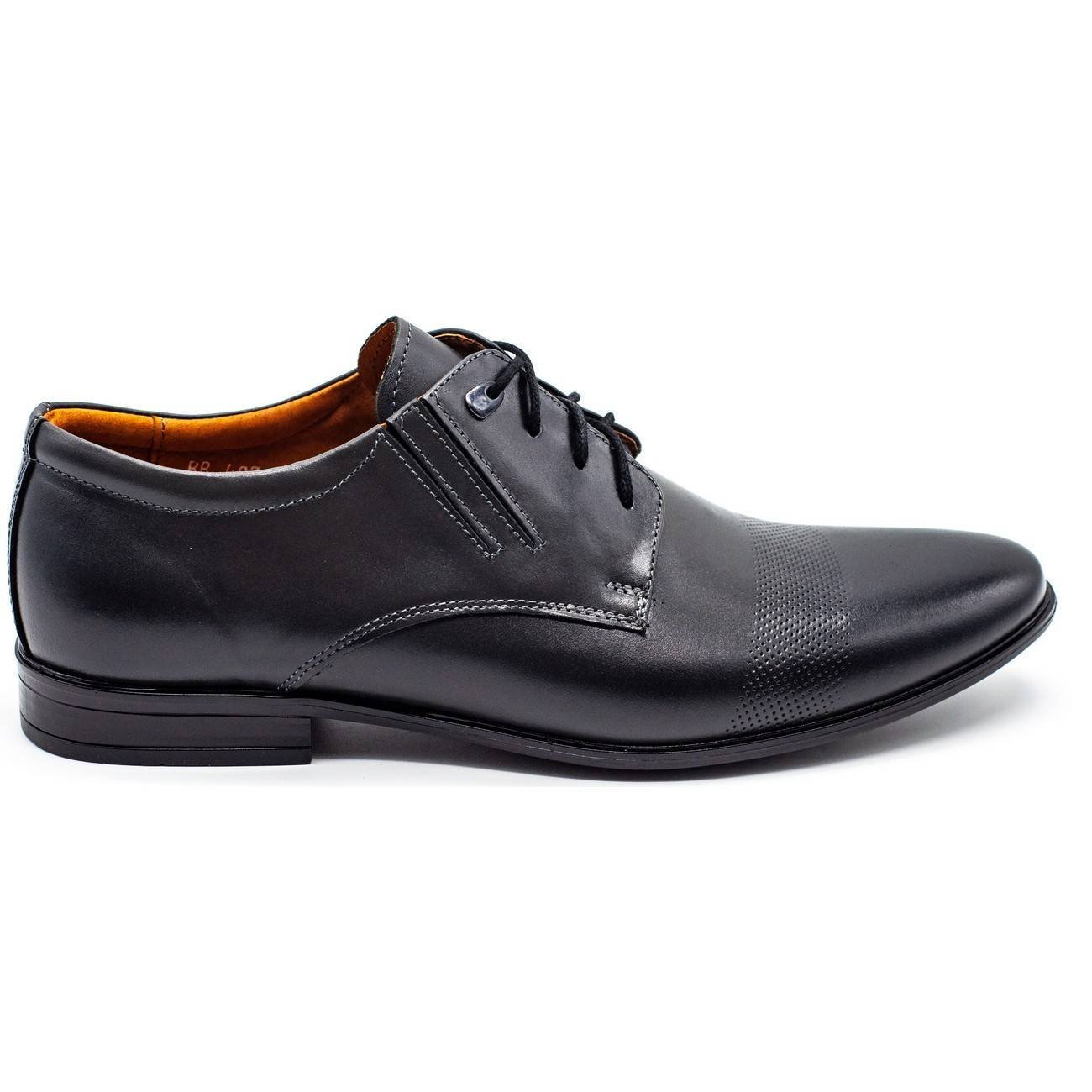 Buty męskie skórzane wizytowe 481 popiel - Buty Olivier