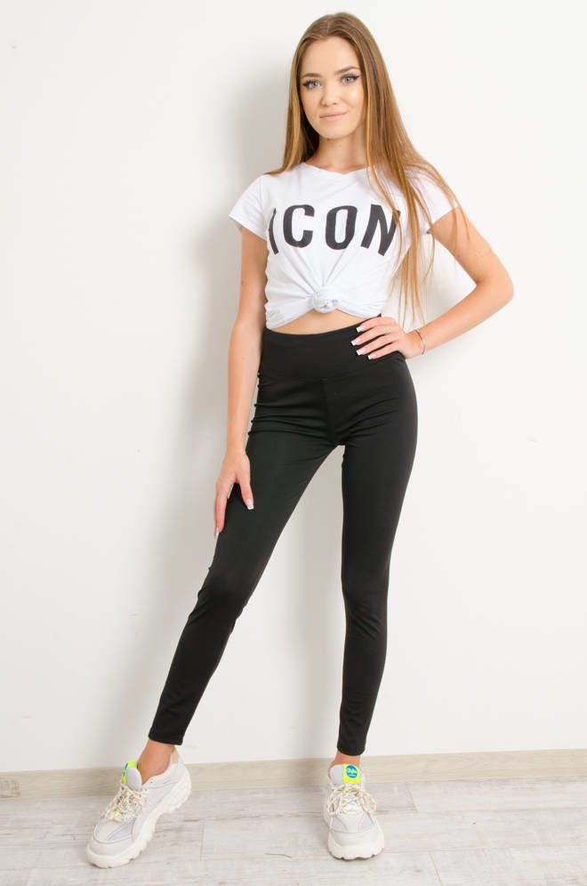 SPORTOWE LEGGINSY- CZARNE - Olika