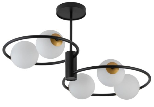 Aqua lampa wisząca 5-punktowa czarna/złota 33468