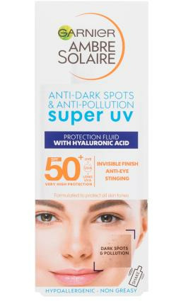 Garnier Ambre Solaire Super UV Protection Fluid SPF50+ preparat do opalania twarzy 40 ml unisex