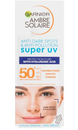 Garnier Ambre Solaire Super UV Protection Fluid SPF50+ preparat do opalania twarzy 40 ml unisex