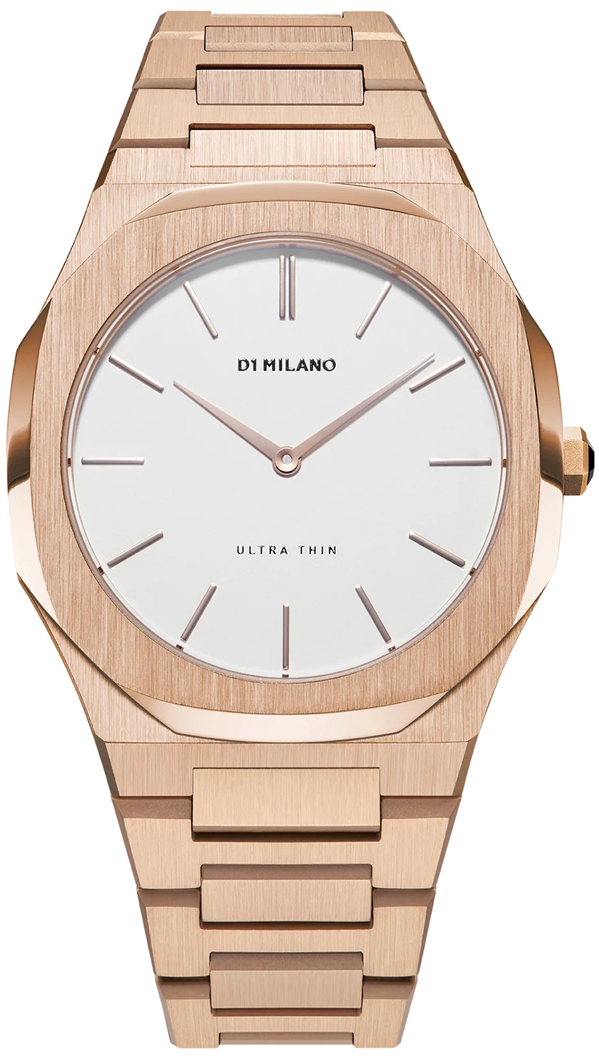 Zegarek D1 Milano D1-UTBL02 ROSE GOLD EGGSHELL ULTRA THIN BRACELET 38 MM