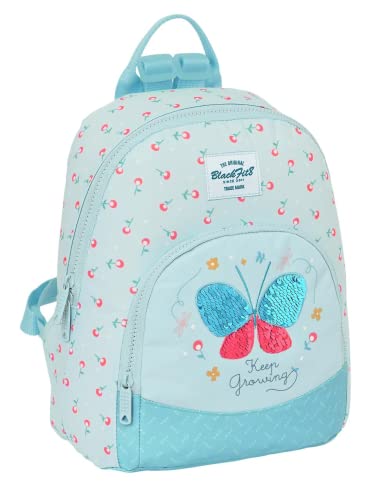 Blackfit8 Mini Plecak Motyl 25X30X13cm dla dziewczynek, Niebieski Celeste, Standardowy, Niebieski Celeste