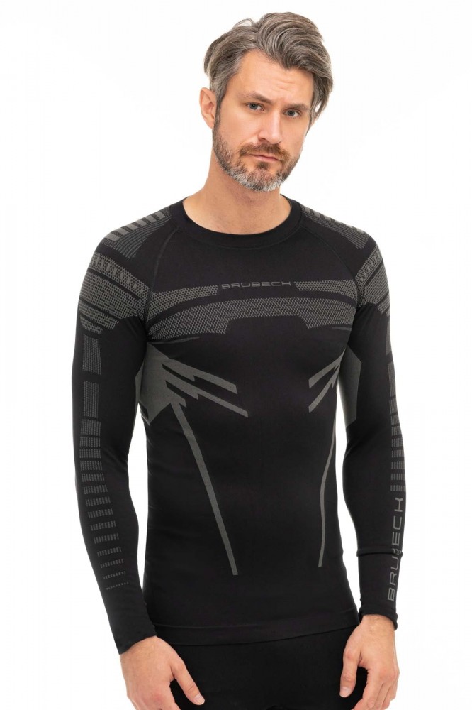 Bluza termoaktywna męska Brubeck Dry LS15700 czarny/grafit
