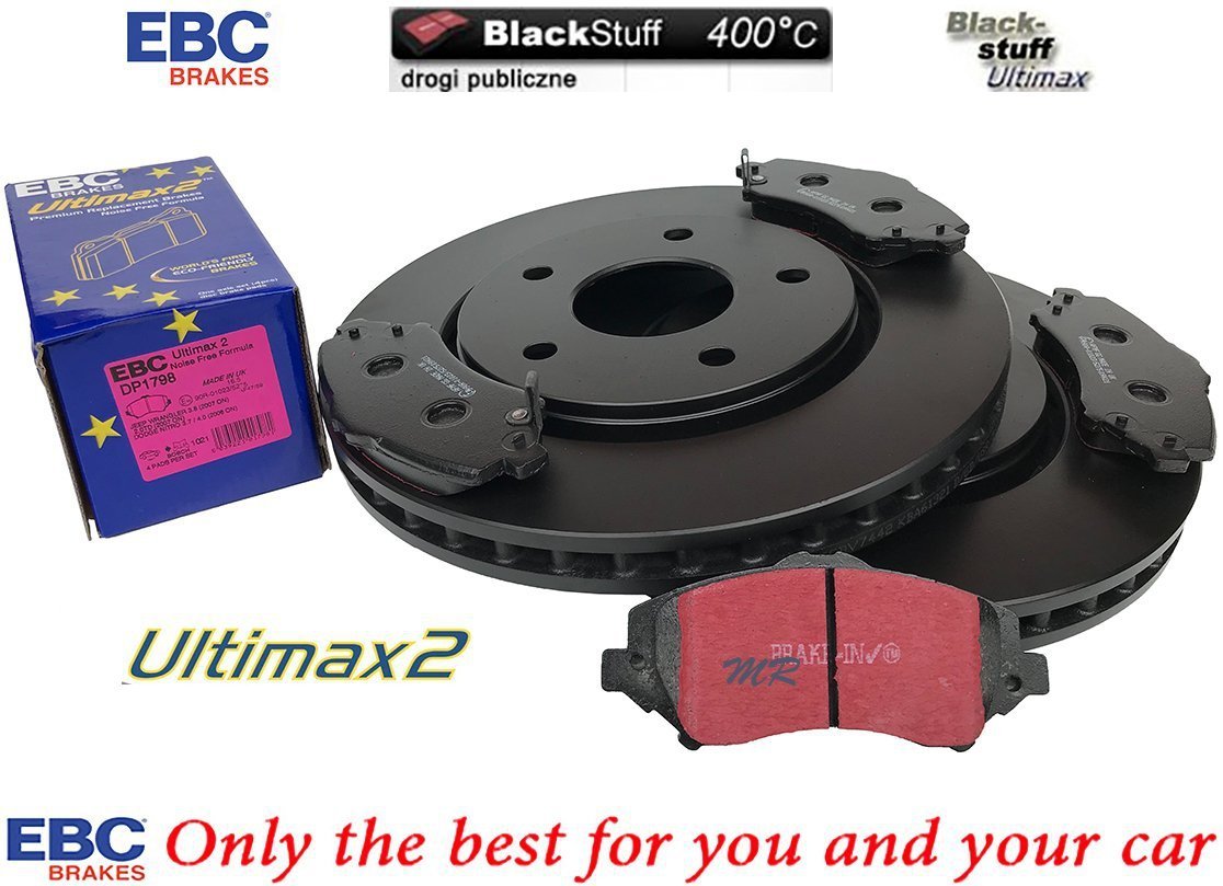 Przednie klocki Ultimax2 + tarcze hamulcowe 302mm EBC seria Premium Fiat Freemont -2012