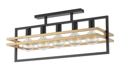 Merci lampa sufitowa 5-punktowa czarna/złota 32407