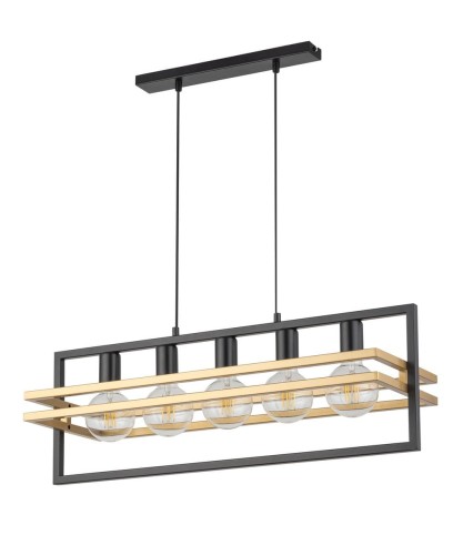 Merci lampa wisząca 5-punktowa czarna/złota 32395
