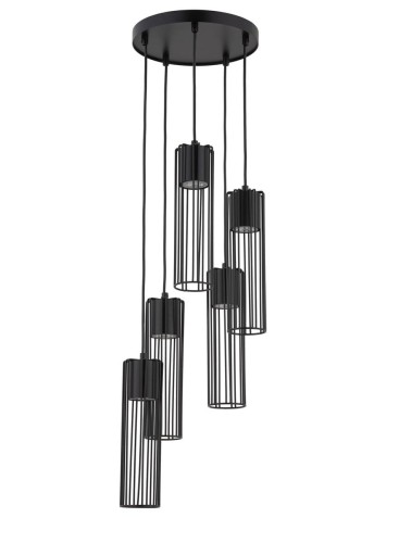Fobia lampa wisząca 5-punktowa czarna 33459