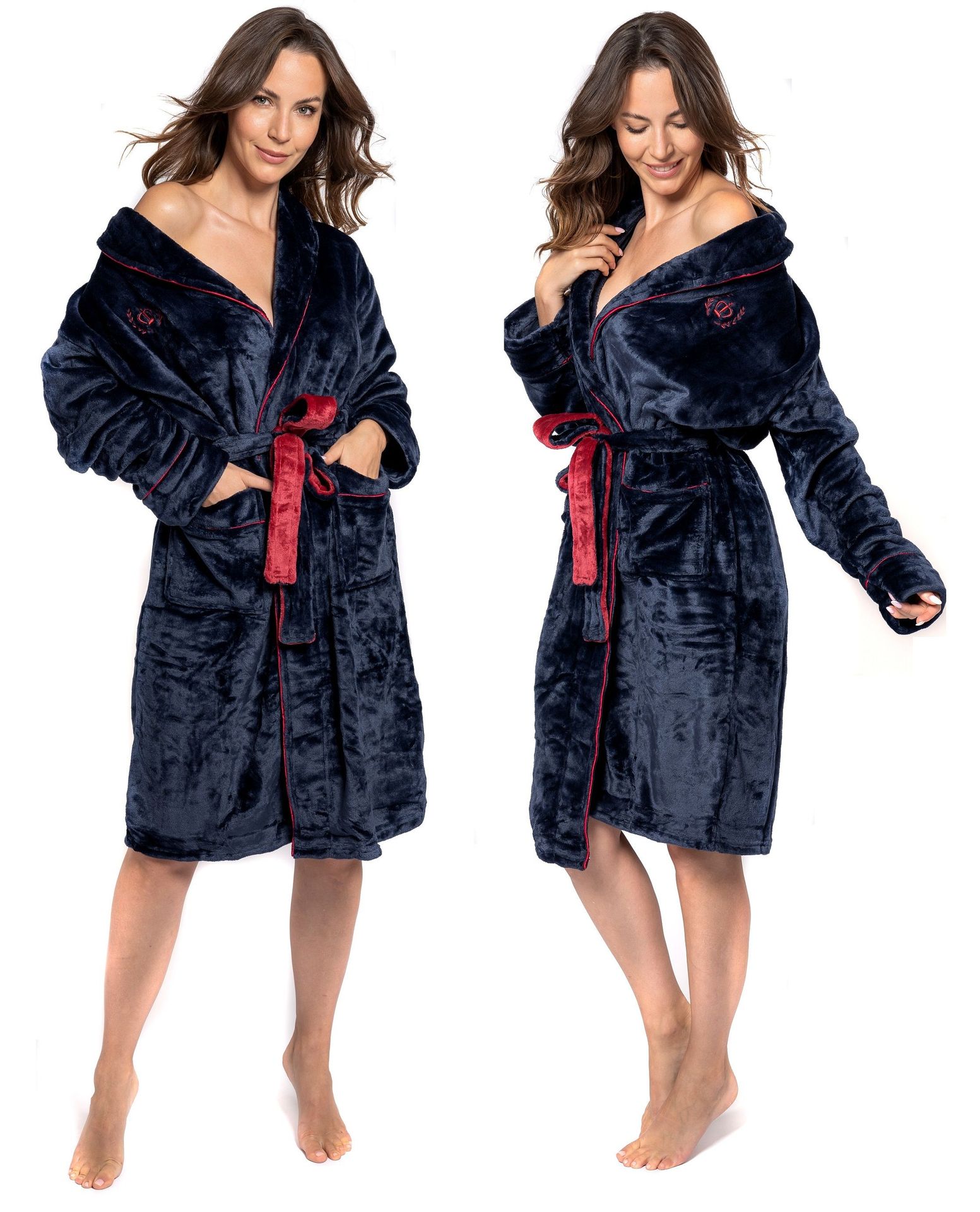Tutumi Szlafrok Damski Roger Navy Red