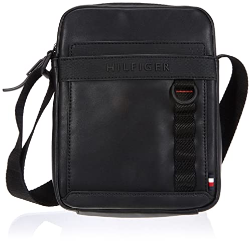 Tommy Hilfiger Męski zrównoważony PU mini reporter, czarny, jeden rozmiar, Czarny