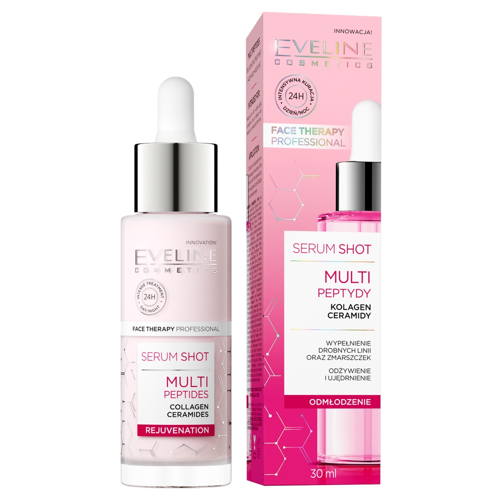Eveline Cosmetics Serum Shot Kuracja multipeptydy na twarz, szyję i dekolt 30ml