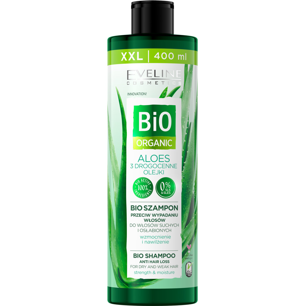 Eveline Bio Organic Natural Aloe Vera szampon przeciw wypadaniu włosów z aloesem 400ml