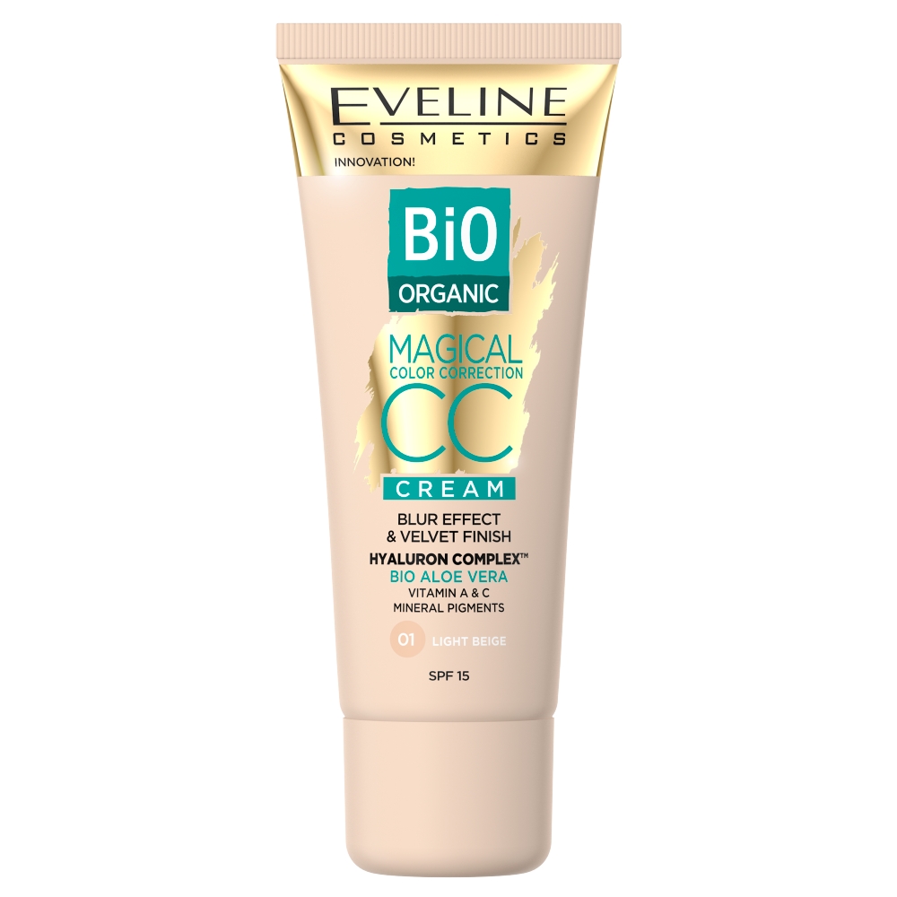 Eveline cosmetics Cosmetics - Bio Organic - MAGICAL CC CREAM - Krem koloryzujący CC z mineralnymi pigmentami - 30 ml - 01 LIGHT BEIGE