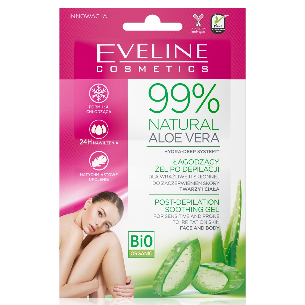 Eveline Cosmetics Cosmetics 99% Natural Aloe Vera Żel po depilacji 10 ml