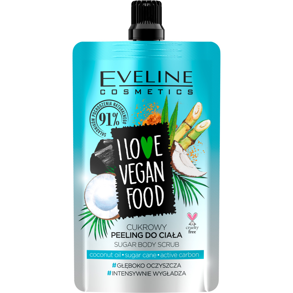 Eveline I LOVE VEGAN FOOD Cukrowy peeling do ciała Kokos 75ml