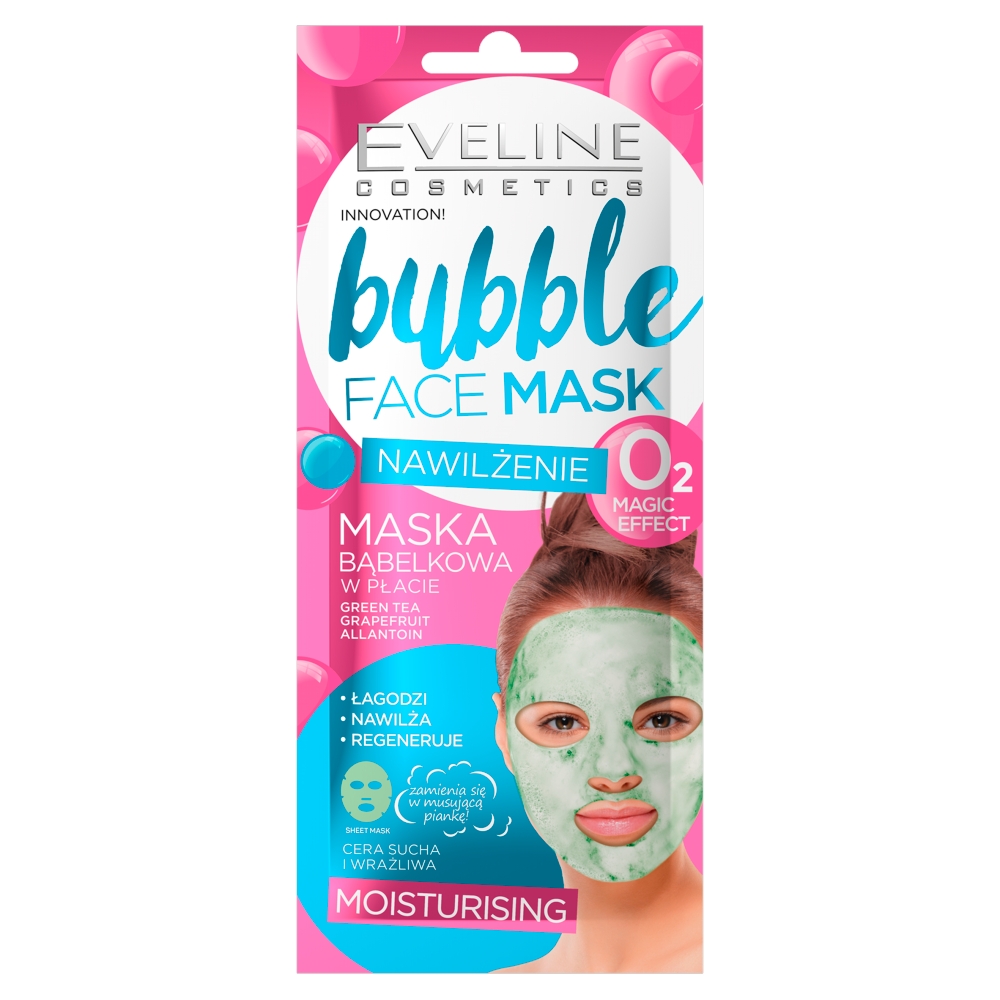 Eveline Bubble Face Maska bąbelkowa w płacie Nawilżenie