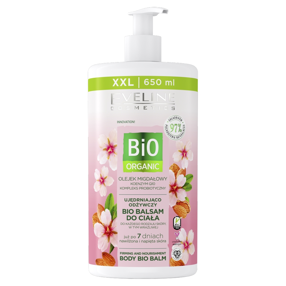 Eveline COSM Bio Organic ujędrniająco odżywczy bio balsam do ciała Migdał 650 ml