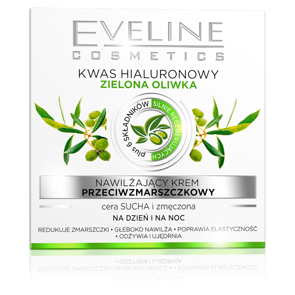 Eveline Nawilżający Krem przeciwzmarszczkowy Kwas Hialuronowy & Zielona Oliwka 50ml 100194