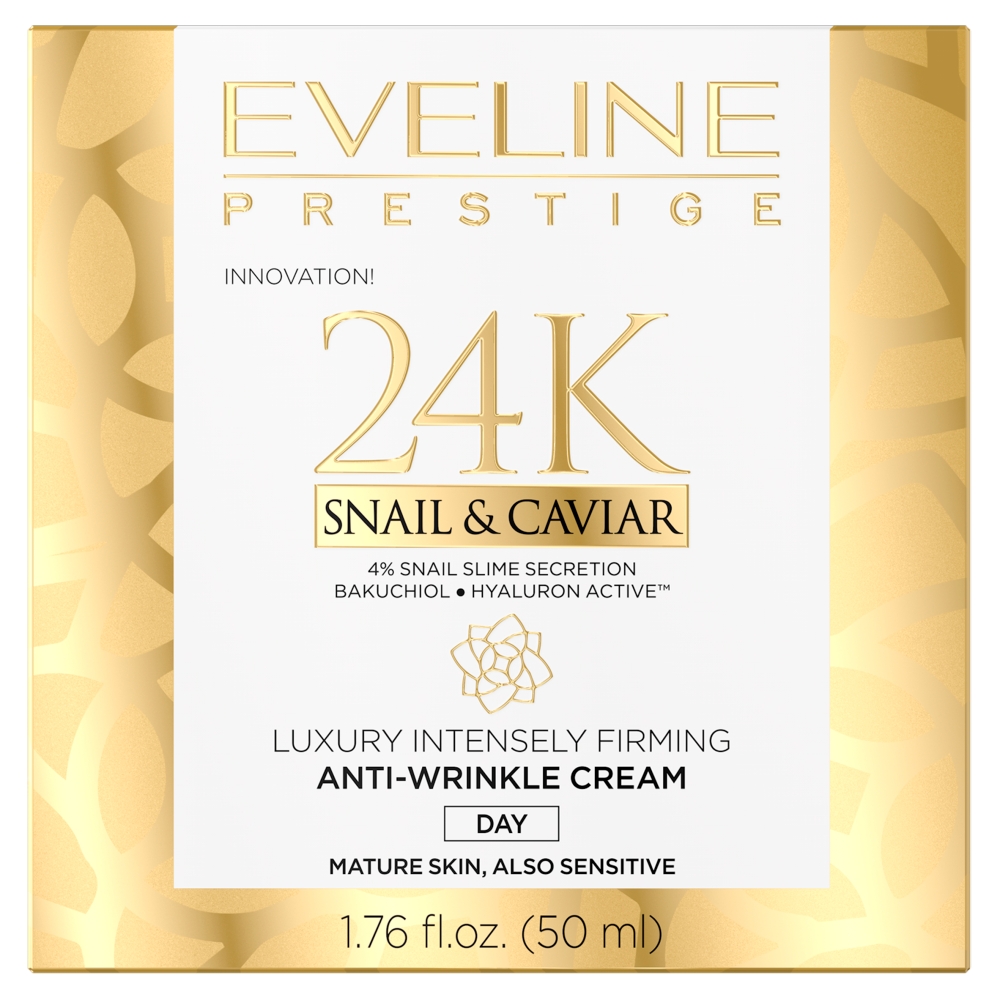 Eveline 24K Snail & Caviar Luksusowy Intensywnie Ujędrniający Krem przeciwzmarszczkowy na dzień 50ml 133132