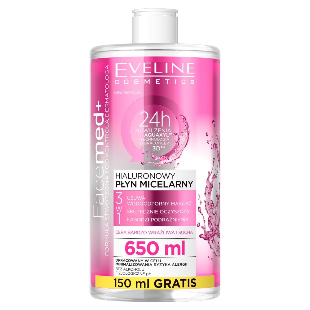 Eveline FACEMED HIALURONOWY PŁYN MICELARNY 3W1 650ml