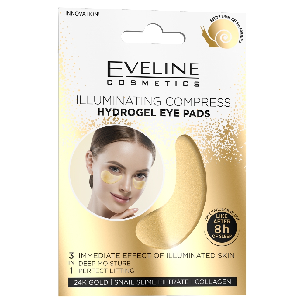 Eveline Cosmetics Hyaluron Treatment 8w1 rozświetlające hydrożelowe płatki pod oczy 2szt