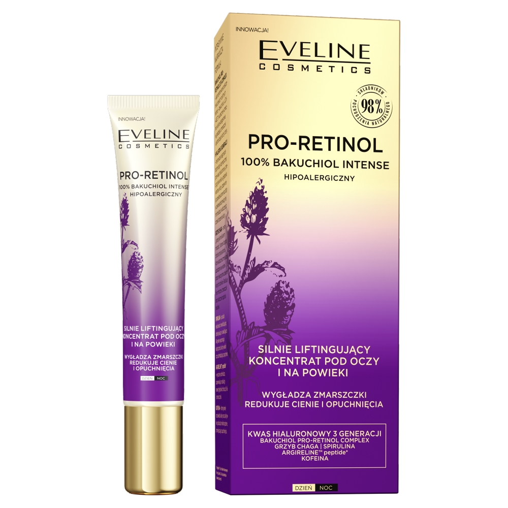 Eveline Cosmetics Cosmetics Pro-Retinol 100% Bakuchiol silnie liftingujący koncentrat pod oczy i na powieki 20ml 64284-uniw