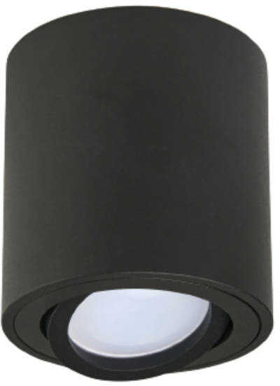 Natynkowa lampa tuba spot AHA regulowana 1xGU10 śr. 8cm Czarna wys 8,4cm